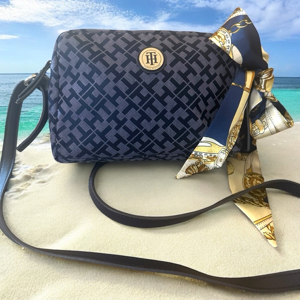 Tommy Hilfiger Navy‎ and Gold Designer Women's Crossbody Bag